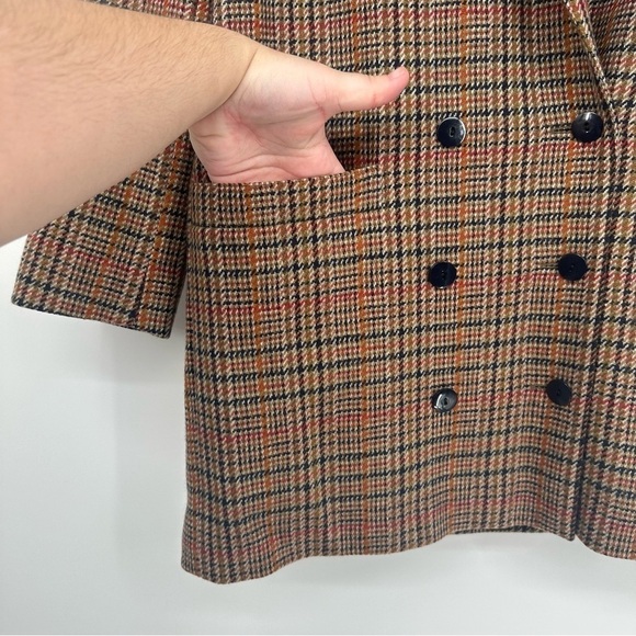 Vintage ESCADA 1980s Double Breasted Oversized Plaid Blazer Size 38 - Picture 3 of 4